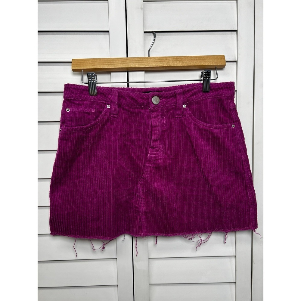 Urban Outfitters BDG Corduroy Raw Hem Mini Skirt  Women's Size Small Fuchsia
